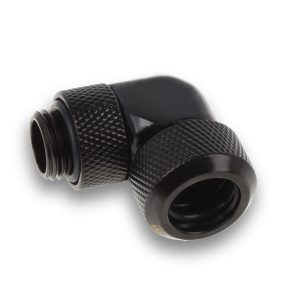 Alphacool Icicle 13mm HardTube compression fitting 90 rotatable G1/4 for Acryl/Brass tubes - 4pcs Set Deep Black