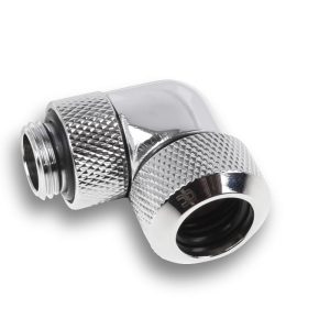 Alphacool Eiszapfen 13mm HardTube compression fitting 90degree rotary for hard tubes - 4pcs Set Chrome