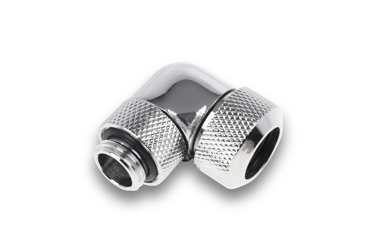 Alphacool Eiszapfen 13mm HardTube compression fitting 90degree rotary for hard tubes - 4pcs Set Chrome