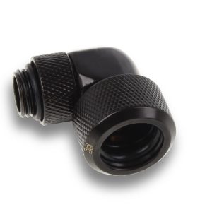 Alphacool Eiszapfen 16mm HardTube compression fitting 90 rotary G1/4 for Acryl/Brass tubes - 4pcs Set - Black : image 3