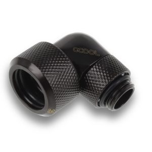 Alphacool Eiszapfen 16mm HardTube compression fitting 90 rotary G1/4 for Acryl/Brass tubes - 4pcs Set - Black : image 4