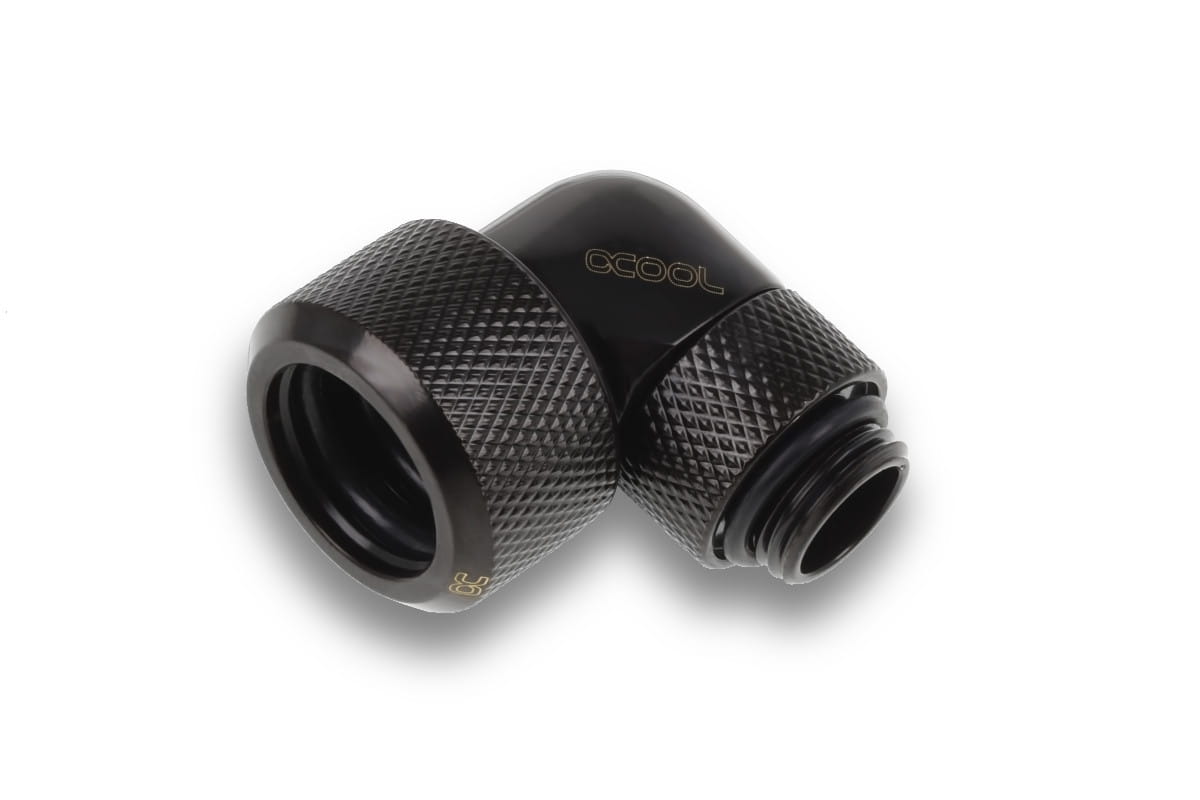 Alphacool Eiszapfen 16mm HardTube compression fitting 90 rotary G1/4 for Acryl/Brass tubes - 4pcs Set - Black : image 4