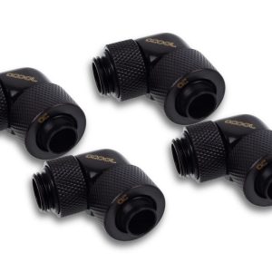 Alphacool Icicle 13/10mm compression fitting 90 rotatable G1/4 - 4pcs Set Deep Black : image 1