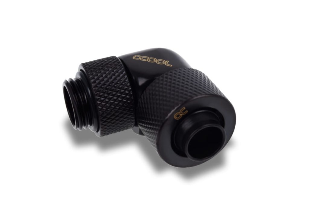 Alphacool Icicle 13/10mm compression fitting 90 rotatable G1/4 - 4pcs Set Deep Black : image 2