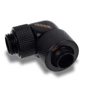 Alphacool Icicle 13/10mm compression fitting 90 rotatable G1/4 - 4pcs Set Deep Black : image 2