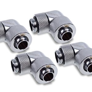 Alphacool Eiszapfen 13/10mm compression fitting 90 rotatable G1/4 - 4pcs Set Chrome : image 1