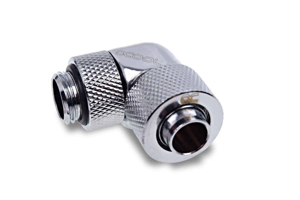 Alphacool Eiszapfen 13/10mm compression fitting 90 rotatable G1/4 - 4pcs Set Chrome : image 2