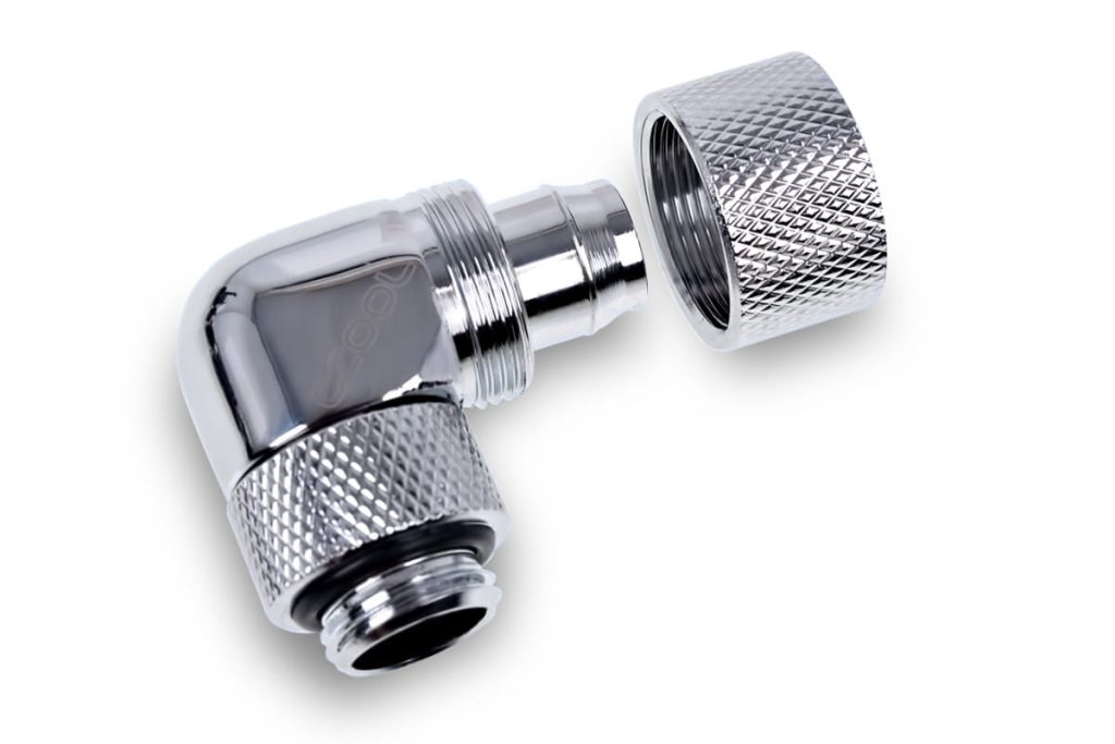 Alphacool Eiszapfen 13/10mm compression fitting 90 rotatable G1/4 - 4pcs Set Chrome : image 4