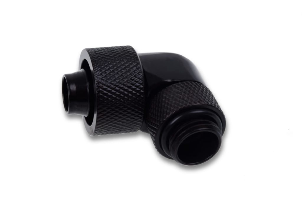 Alphacool Icicle 16/10mm compression fitting 90 rotatable G1/4 - 4pcs Set Deep Black