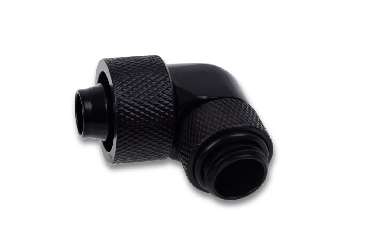 Alphacool Icicle 16/10mm compression fitting 90 rotatable G1/4 - 4pcs Set Deep Black