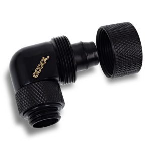 Alphacool Icicle 16/10mm compression fitting 90 rotatable G1/4 - 4pcs Set Deep Black