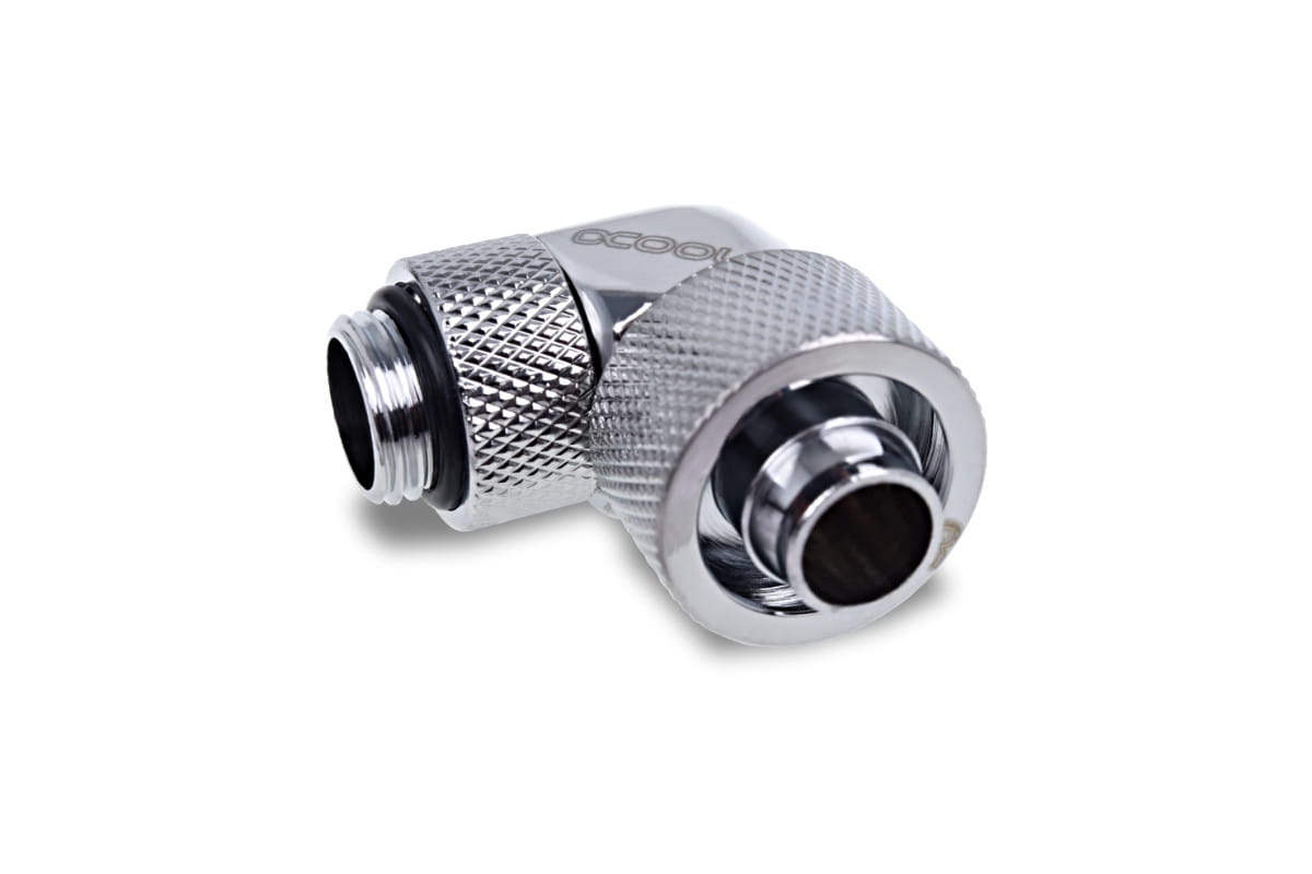 Alphacool Icicle 16/10mm compression fitting 90 rotatable G1/4 - 4pcs Set Chrome