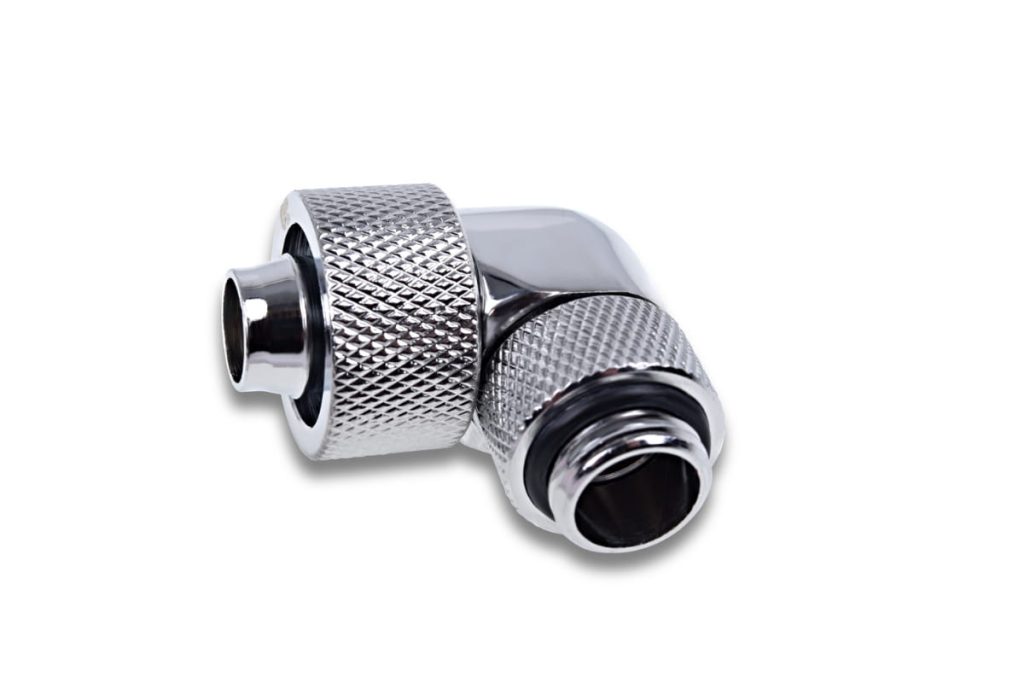 Alphacool Icicle 16/10mm compression fitting 90 rotatable G1/4 - 4pcs Set Chrome