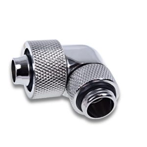 Alphacool Icicle 16/10mm compression fitting 90 rotatable G1/4 - 4pcs Set Chrome