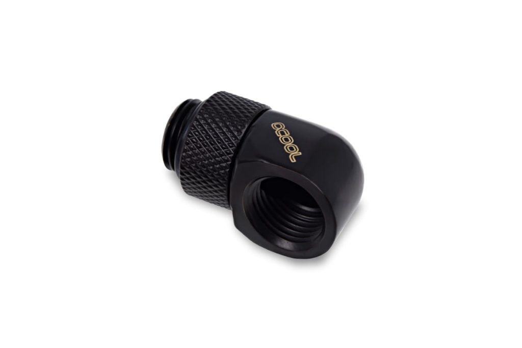 Alphacool Icicle L-connector rotatable G1/4 AG to G1/4 IG - 4pcs Set Deep Black : image 2