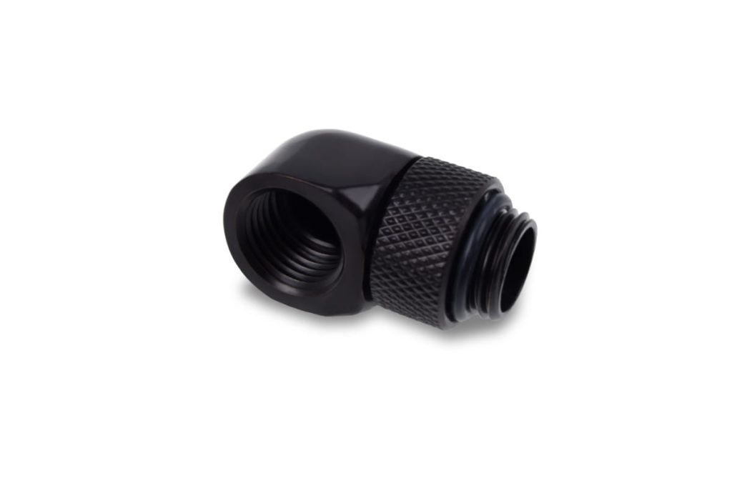 Alphacool Icicle L-connector rotatable G1/4 AG to G1/4 IG - 4pcs Set Deep Black : image 3