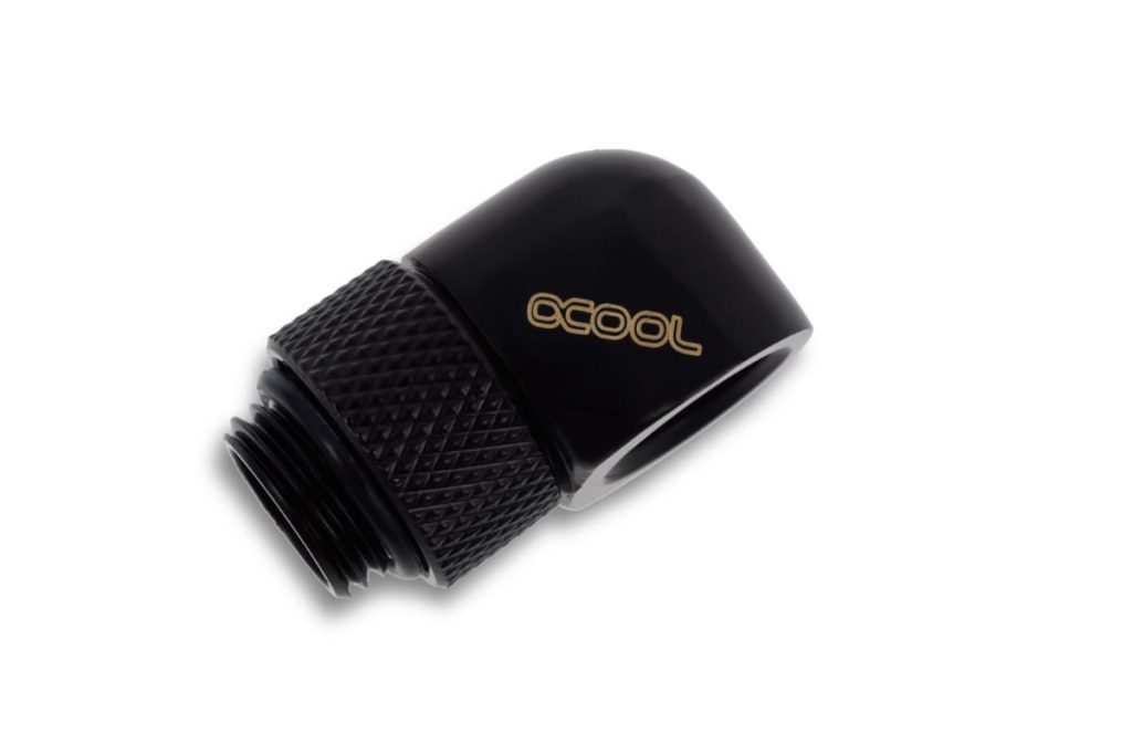 Alphacool Icicle L-connector rotatable G1/4 AG to G1/4 IG - 4pcs Set Deep Black : image 4