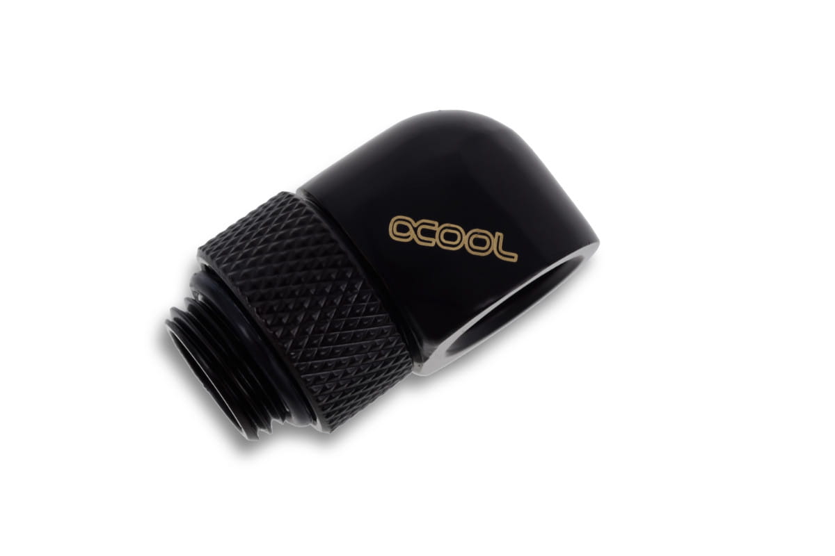 Alphacool Icicle L-connector rotatable G1/4 AG to G1/4 IG - 4pcs Set Deep Black : image 4