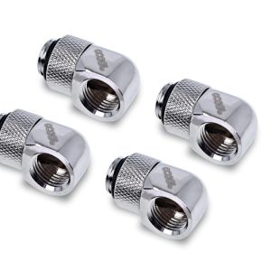 Alphacool Eiszapfen L-connector rotatable G1/4 AG to G1/4 IG - 4pcs Set Chrome