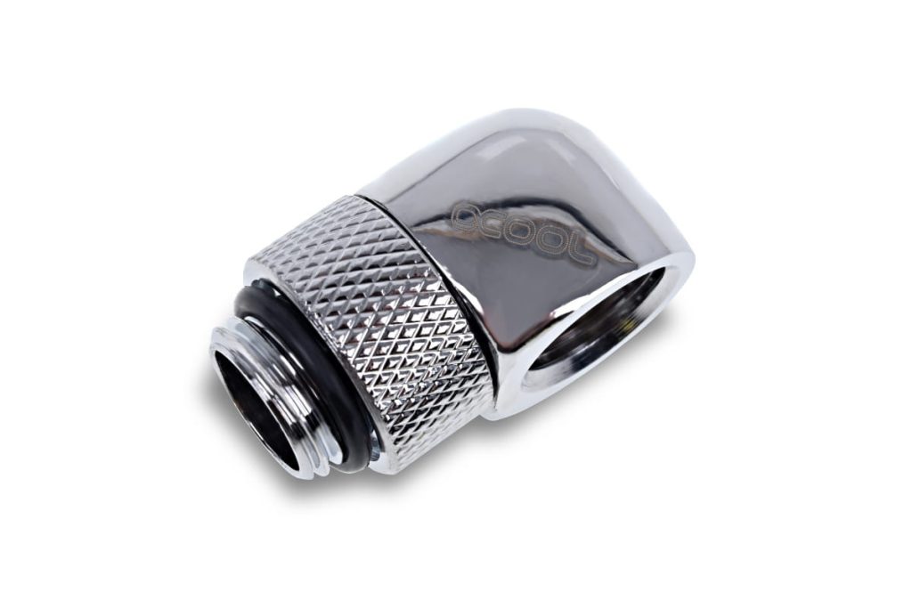 Alphacool Eiszapfen L-connector rotatable G1/4 AG to G1/4 IG - 4pcs Set Chrome