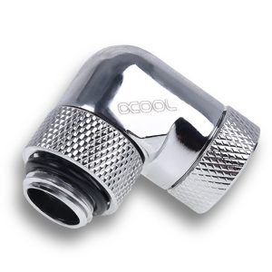 Alphacool Icicle angled adapter 90 rotatable G1/4 AG to G1/4 IG - 4pcs Set Chrome