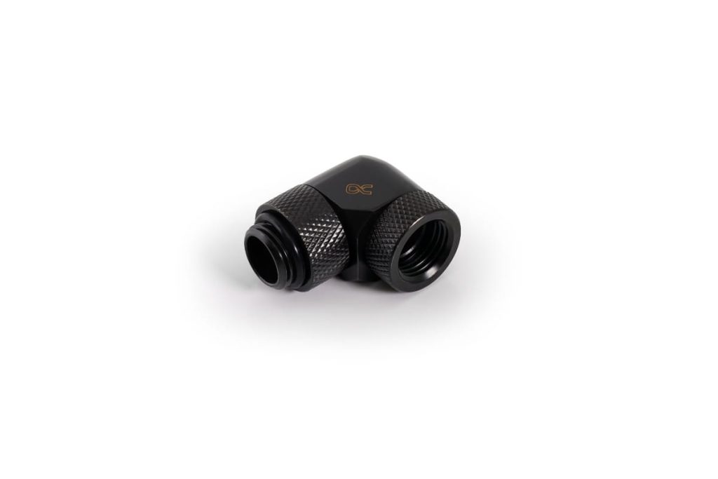 Alphacool Icicle angled adapter 90 rotatable G1/4 AG to G1/4 IG - 4pcs Set Deep Black : image 2