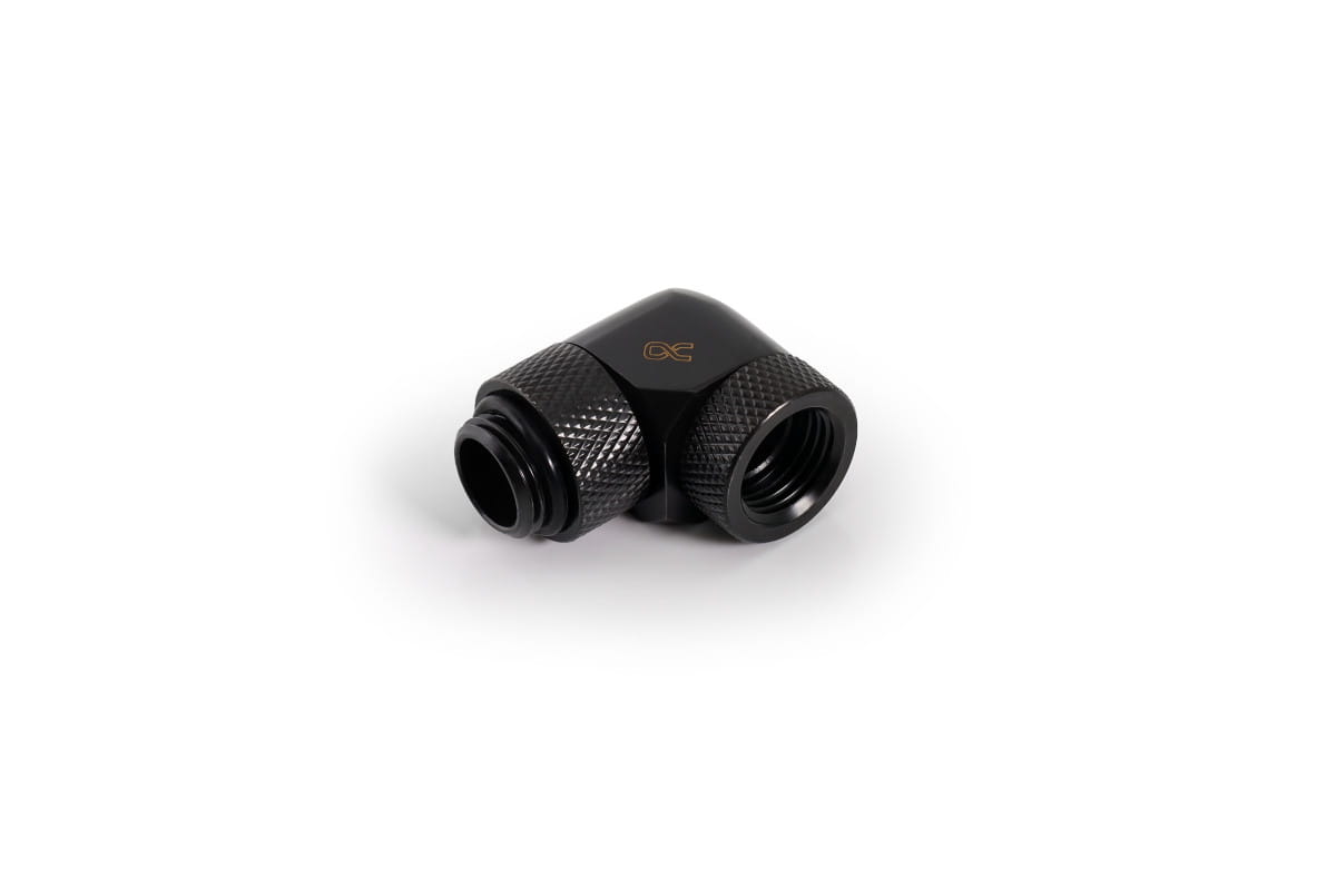 Alphacool Icicle angled adapter 90 rotatable G1/4 AG to G1/4 IG - 4pcs Set Deep Black : image 2