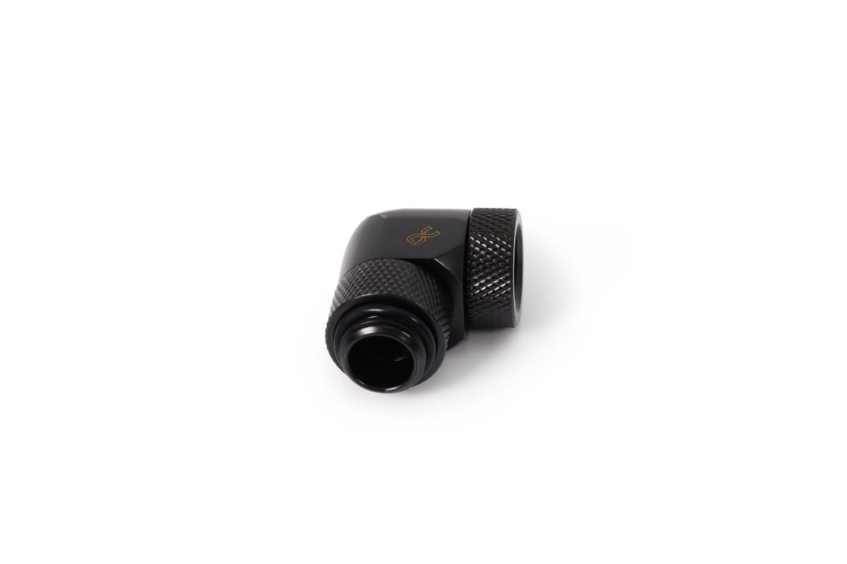 Alphacool Icicle angled adapter 90 rotatable G1/4 AG to G1/4 IG - 4pcs Set Deep Black : image 3