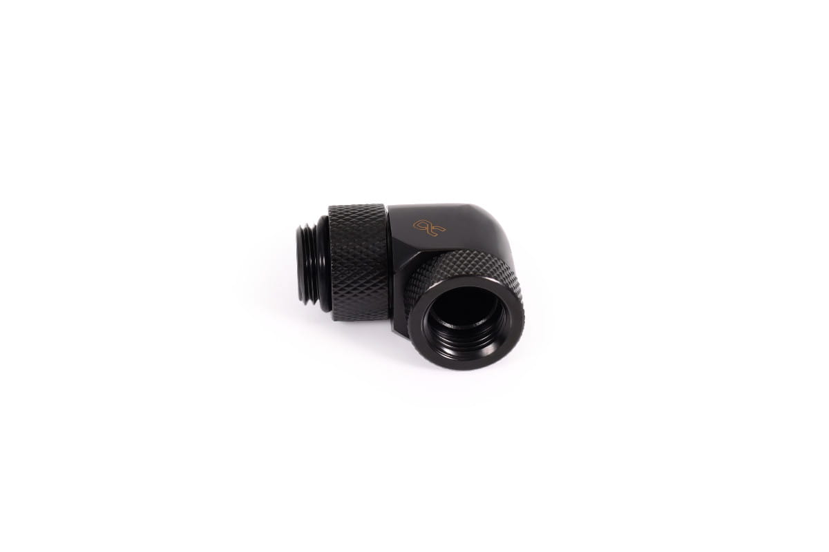 Alphacool Icicle angled adapter 90 rotatable G1/4 AG to G1/4 IG - 4pcs Set Deep Black : image 4