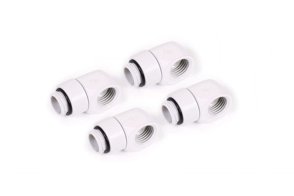 Alphacool Eiszapfen L-connector rotatable G1/4 AG to G1/4 IG – 4pcs Set White