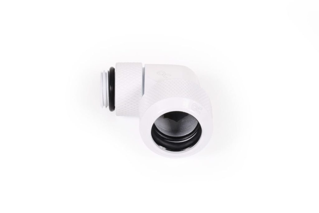 Alphacool Eiszapfen 13mm HardTube screw-on nozzle 90 degree rotatable G1/4 - White