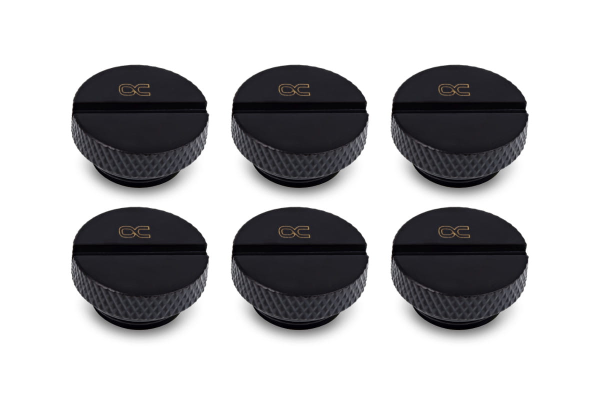 Alphacool Eiszapfen screw plug G1/4 - 6pcs Set Deep Black