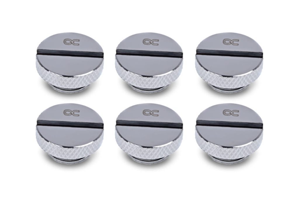 Alphacool Eiszapfen screw plug G1/4 - 6pcs Set chrome