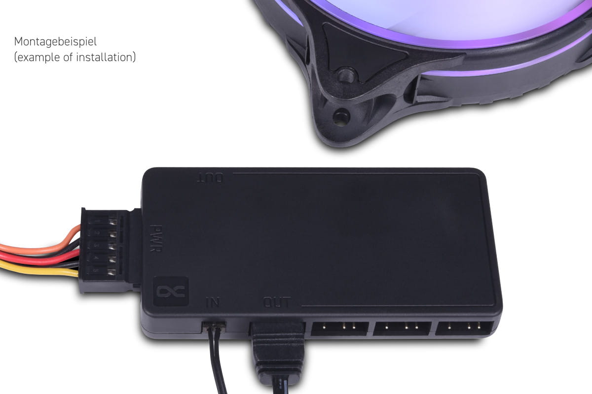 Alphacool Core 11x 3-Pin DRGB splitter with SATA power connector : image 5