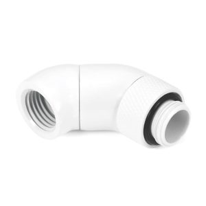 Alphacool Eiszapfen angled adaptor double-45 rotatable G1/4 outer thread to G1/4 inner thread - white