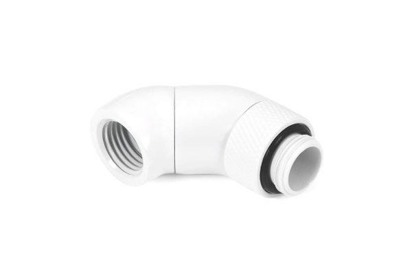 Alphacool Eiszapfen angled adaptor double-45 rotatable G1/4 outer thread to G1/4 inner thread – white