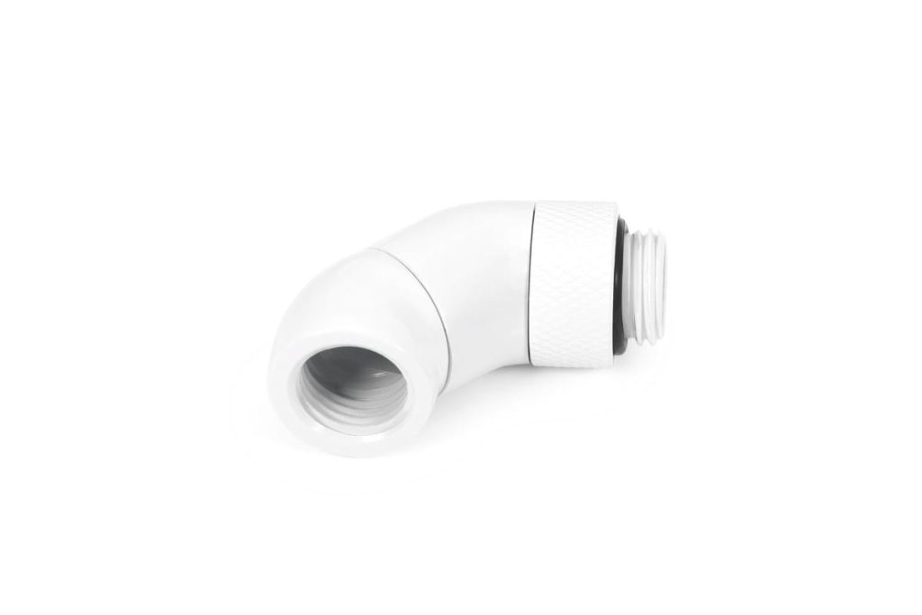 Alphacool Eiszapfen angled adaptor double-45 rotatable G1/4 outer thread to G1/4 inner thread - white