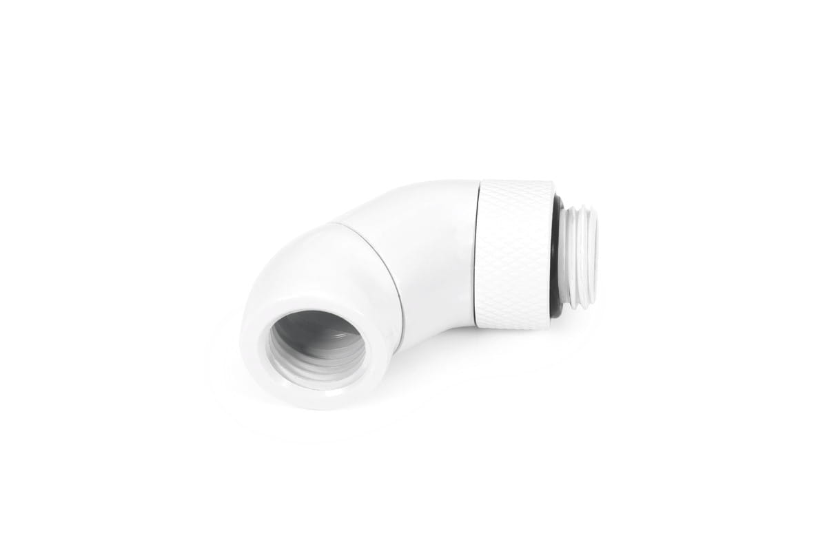 Alphacool Eiszapfen angled adaptor double-45 rotatable G1/4 outer thread to G1/4 inner thread - white