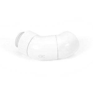 Alphacool Eiszapfen angled adaptor double-45 rotatable G1/4 outer thread to G1/4 inner thread - white