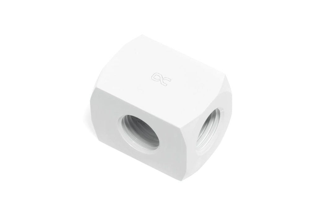 Alphacool HF connection terminal TEE T-piece round, G1/4 - white