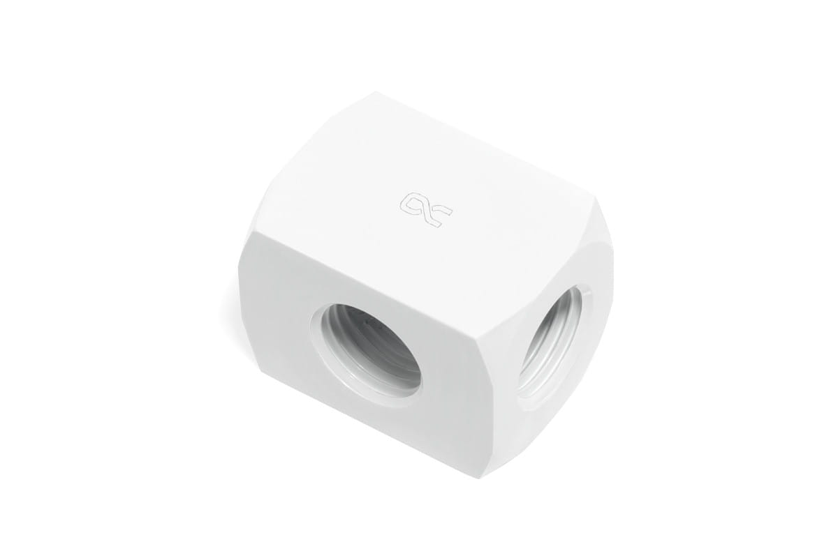 Alphacool HF connection terminal TEE T-piece round, G1/4 - white