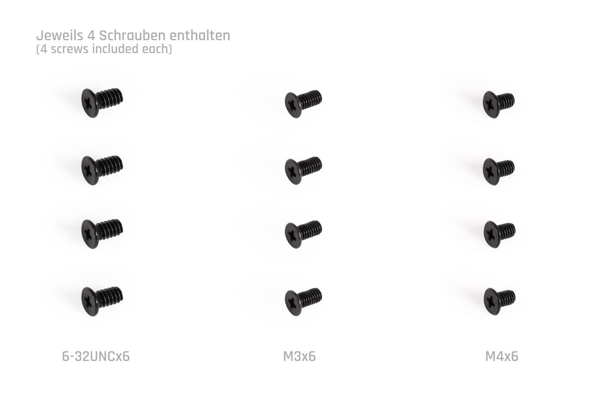 Alphacool Core Push Mounting 17mm M3/M4/UNC 6-32 Set 4x