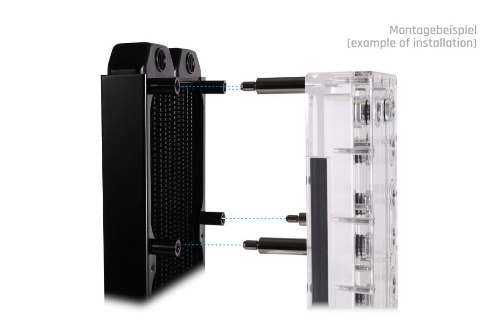 Alphacool Core Push Mounting 50mm M3/M4/UNC 6-32 Set 4x