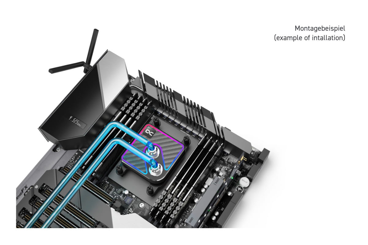 Alphacool Core 1 Aurora Carbon CPU Waterblock INTEL / AMD