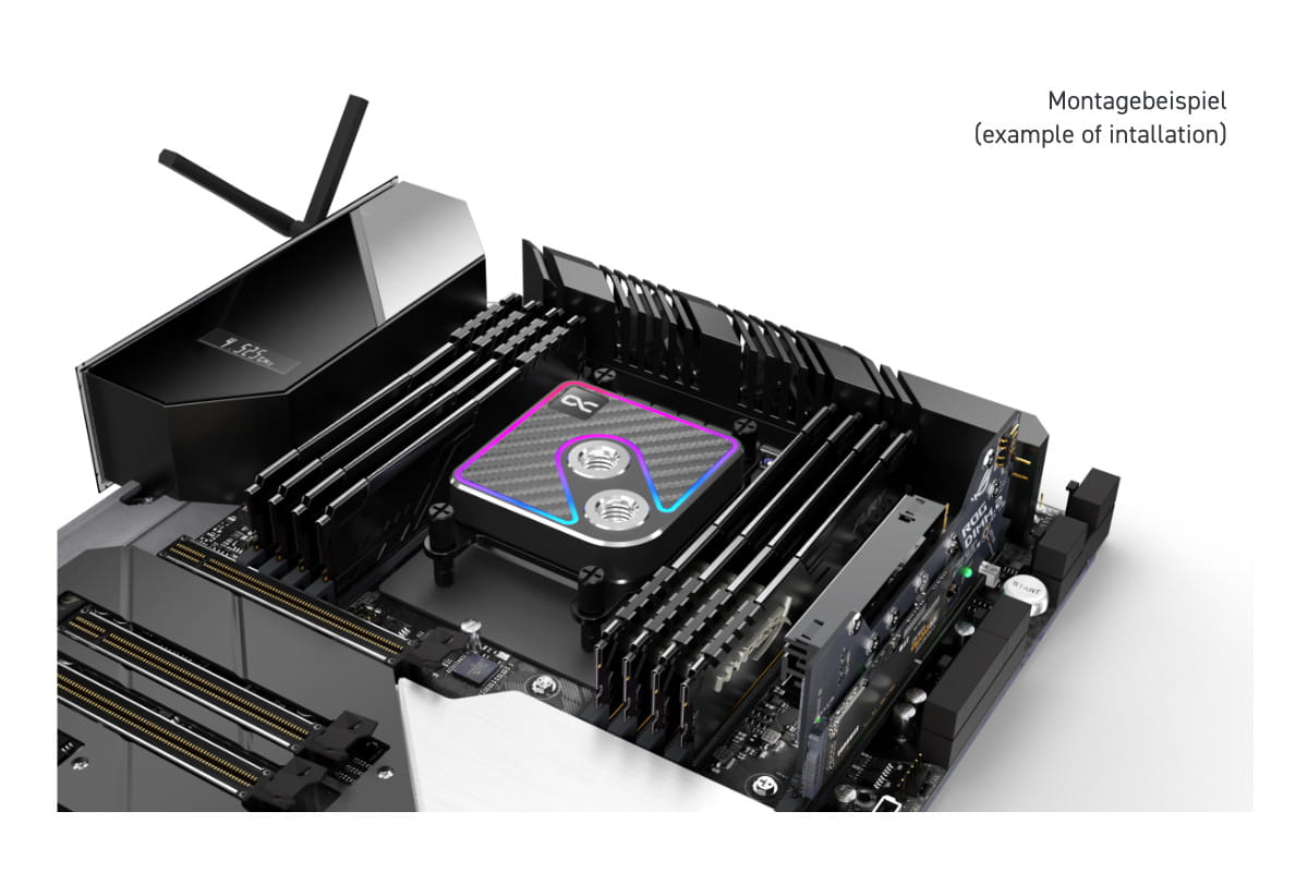 Alphacool Core 1 Aurora Carbon CPU Waterblock INTEL / AMD