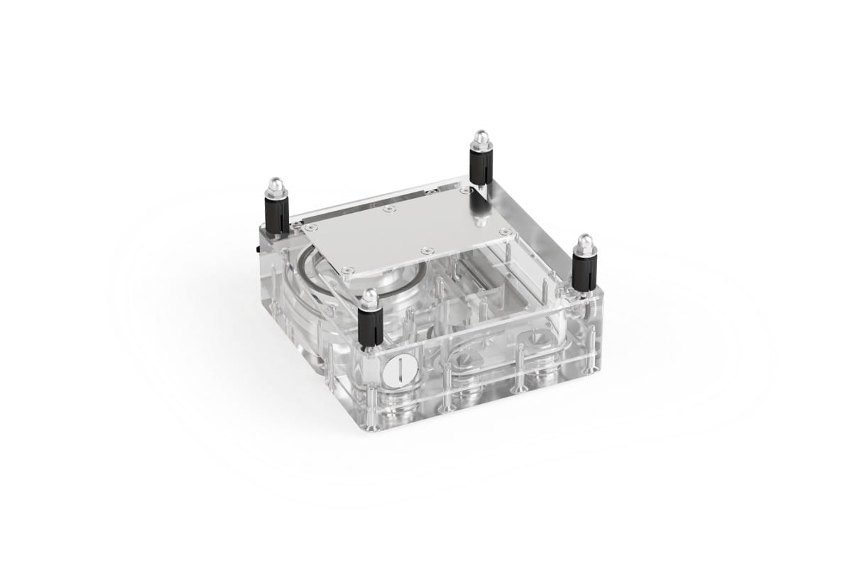 Alphacool Core 120 Reservoir Con Pompa VPP/D5 Integrata - Vaso Di Espansione In Acrilico Con Illuminazione ARGB, 65ml