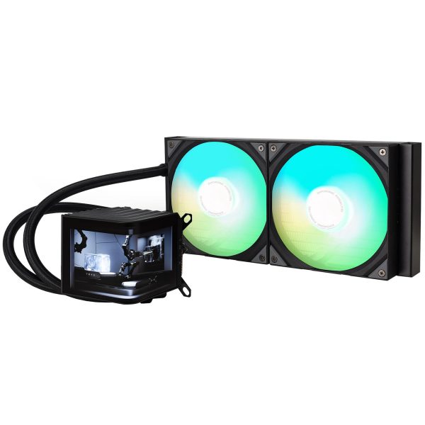 TRYX PANORAMA 280mm AIO Liquid Cooler, ARGB, 3D-AMOLED Display – Black