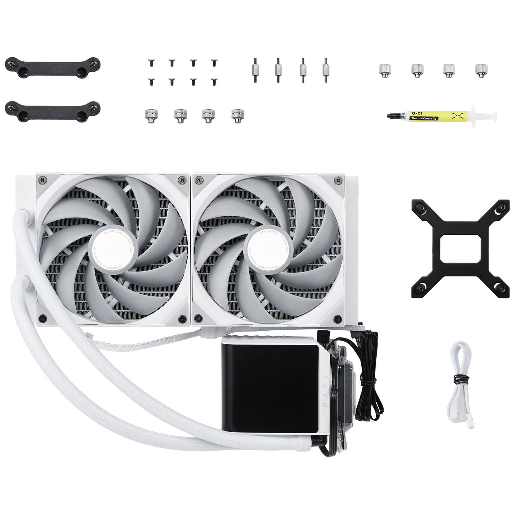 TRYX PANORAMA 280mm AIO Liquid Cooler, 3D-AMOLED Display - White