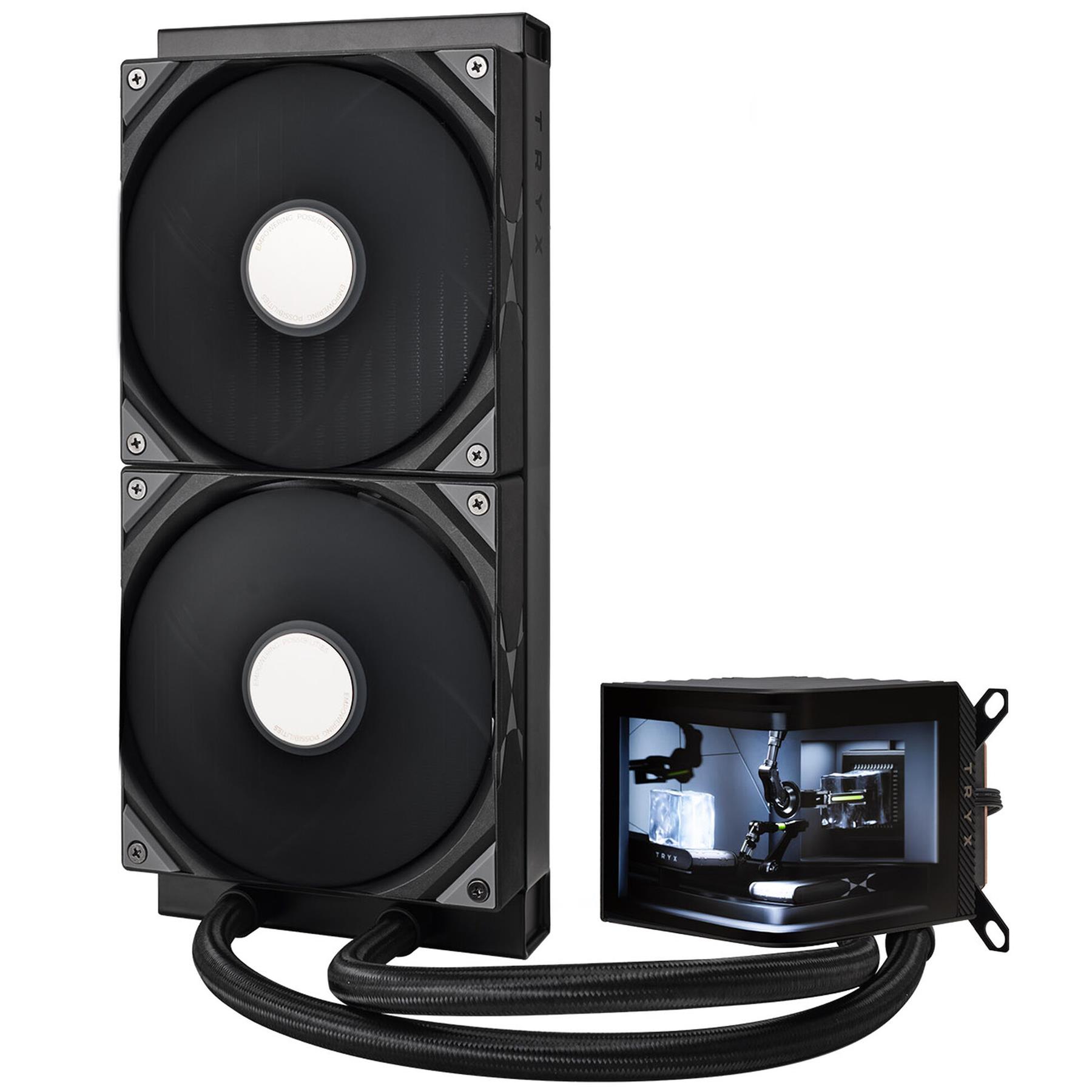 TRYX PANORAMA 280mm AIO Liquid Cooler, 3D-AMOLED Display - Black