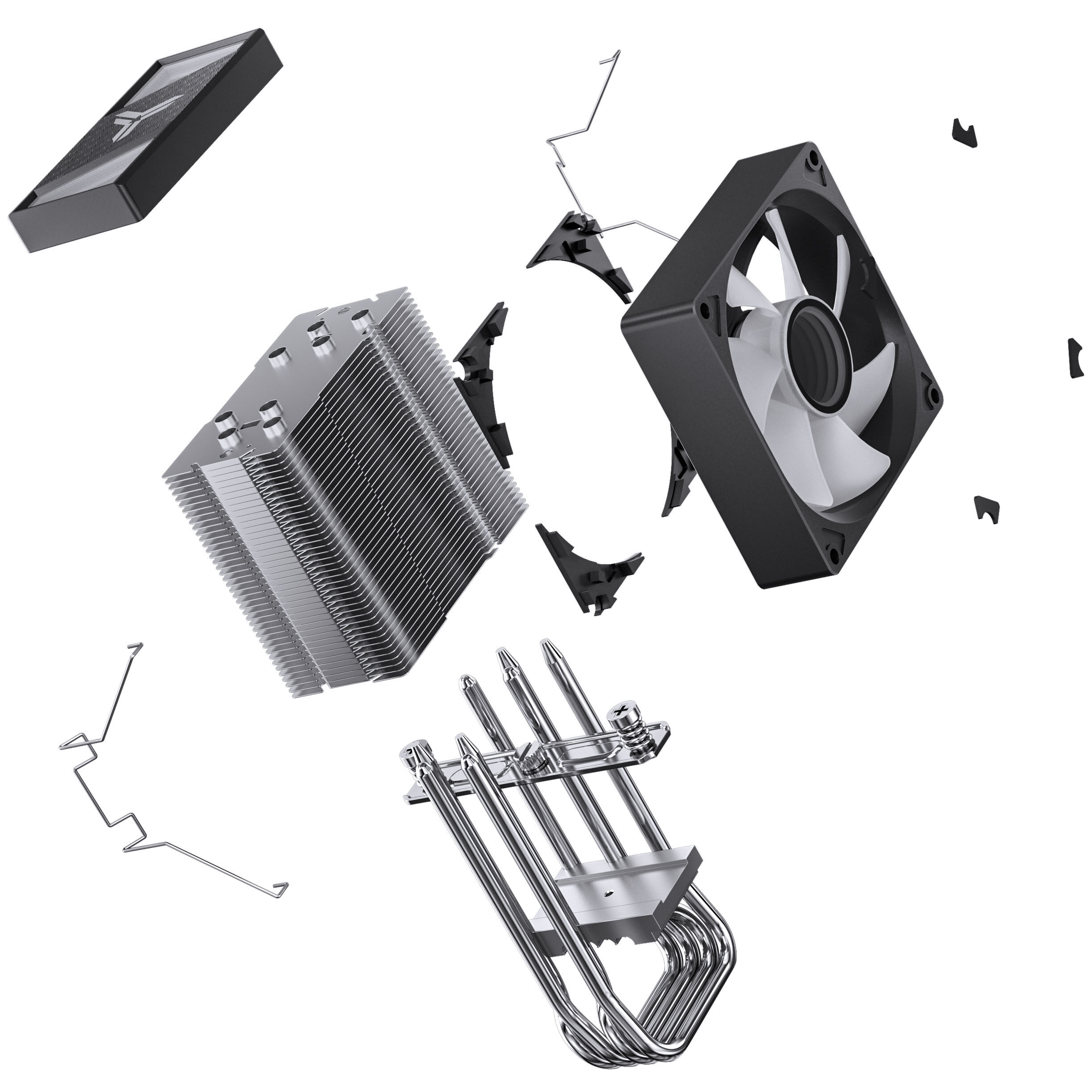 Jonsbo CR-1400 V2 CPU cooler, RGB - 92mm, black